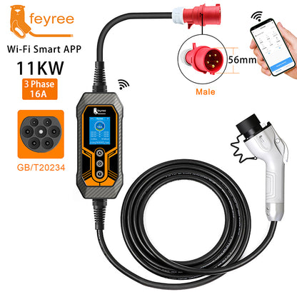 Feyree 11kw WIFI APP ev charger portable AC charging station